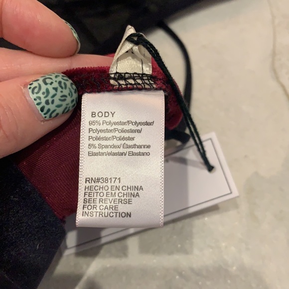 NYTT BLAIR BRALETTE IN WINE AND BLACK, SIZE SMALL - Picture 5 of 5